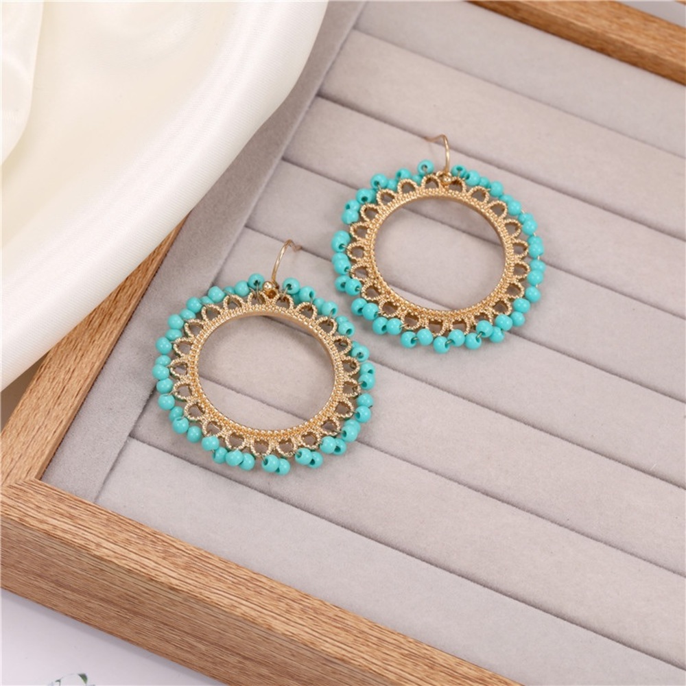 Boho Beauty Beaded Circular Statement Earrings